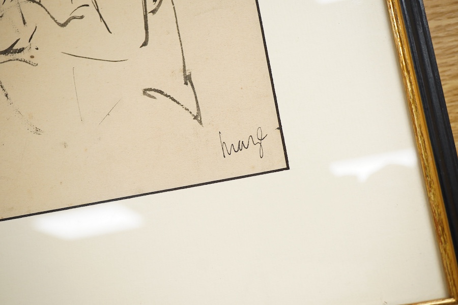 Attributed Paul Lucien Maze (Anglo-French, 1887-1979), Study of a mother and child, bears signature, monochrome ink and wash, 18 x 15cm